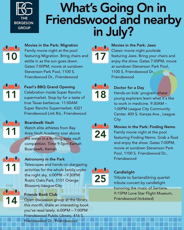 What's happening in Friendswood this July — local events roundup